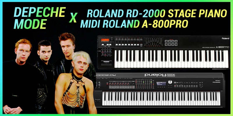 Conexión musical entre DEPECHE MODE, ROLAND RD-2000 STAGE PIANO y MIDI ROLAND A-800PRO.