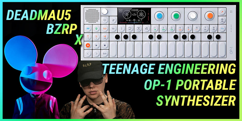 Conexión musical entre DEADMOU5, BIZZARAP Y TEENAGE ENGINEERING OP-1 PORTABLE SYNTHESIZER.